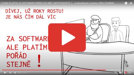 U NÁS PLATÍTE ZA SOFTWARE POŘÁD STEJNĚ! I KDYŽ ROSTETE :) ...a aktualizace a úpravy JSOU ZDARMA